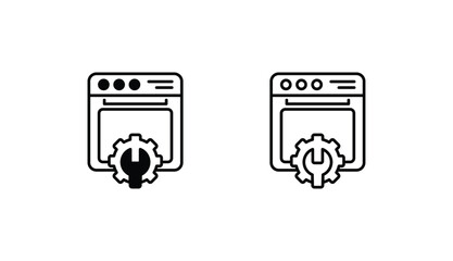 Oven icon design with white background stock illustration