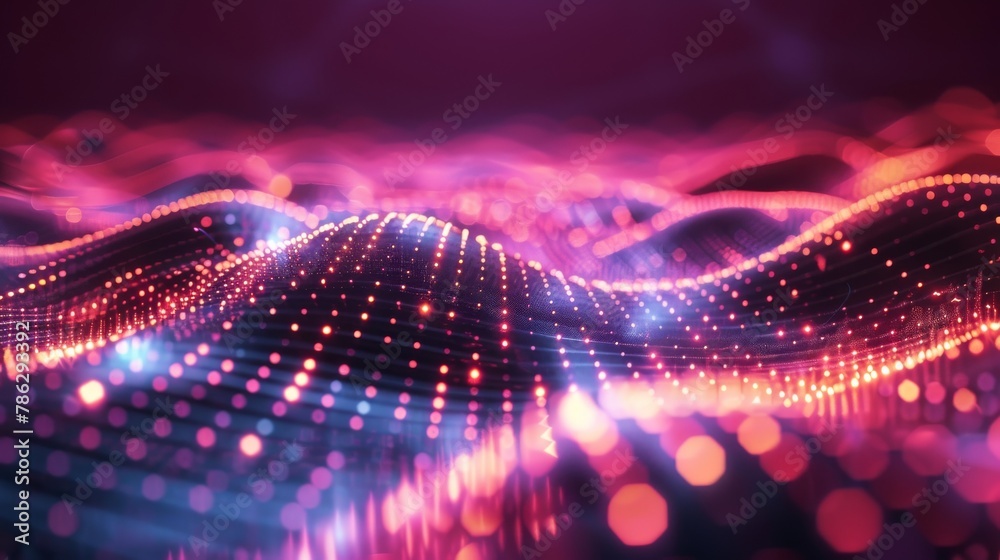 Poster Abstract technology background. Background 3d grid. Cyber technology. Artificial intelligence. Cyber security background.