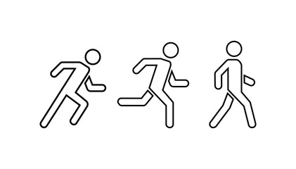 Man stands, walk and run icon set . People symbol . Vector illustration