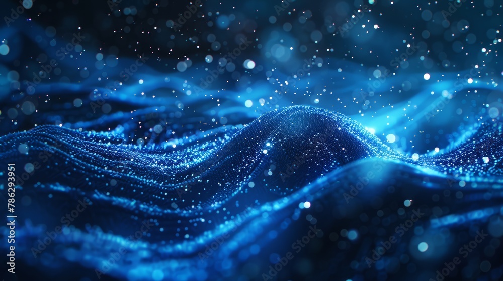 Aufkleber the 3d rendering shows colorful blue blurry dots on an abstract background.
