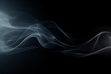 Fototapeta premium Swirls of grey smoke on a black background. Abstract backdrop. 