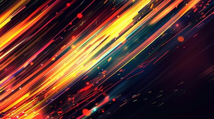 Colorful abstract light streaks on a dark background