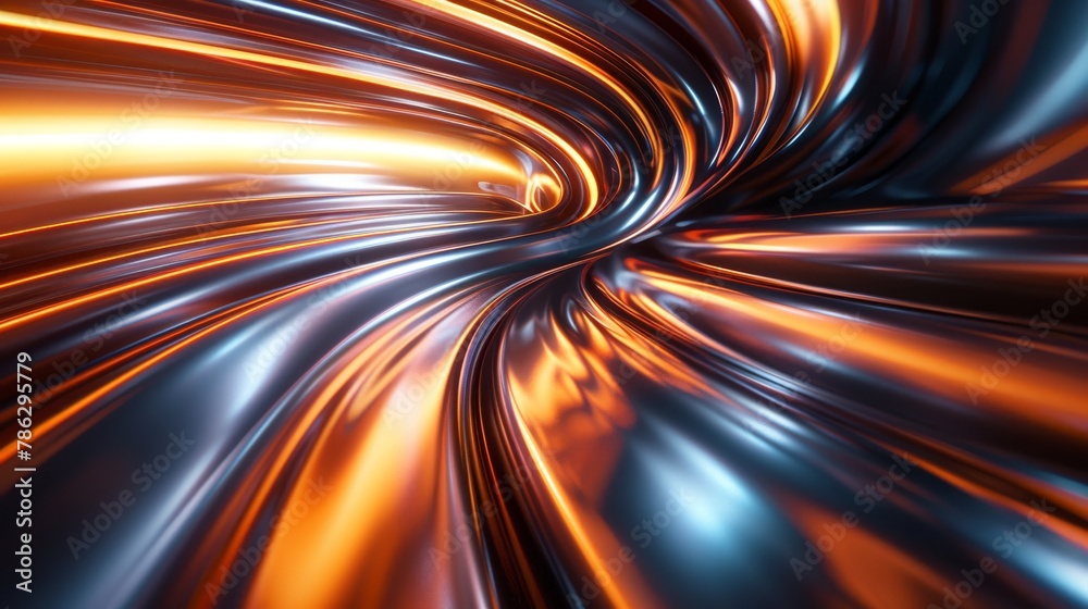 Aufkleber Rendering of abstract fast-moving lines. Motion blur in 3D. Concepts of leading in business, hi-tech products, goals and accomplishments, advanced technologies.