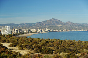 The panorama of San Juan beach in Alicante, Spain	