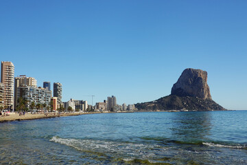 The panorama of the sea from Calp town, Spain