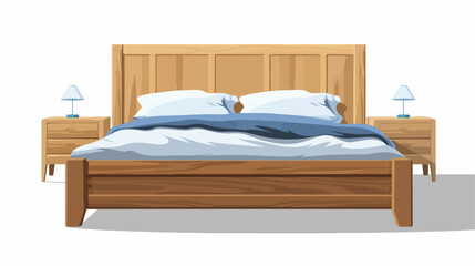 Double bed vector icon isolate. flat vector isolated - obrazy, fototapety, plakaty
