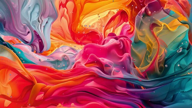 Multicolored Abstract Painting With Diverse Shapes