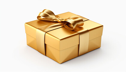 gold package, mail, package, isolated, png, white background, shot from above сreated with Generative Ai