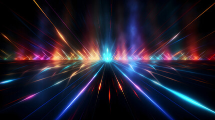 Digital technology black background color laser light abstract pattern poster web page PPT background