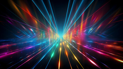 Digital technology black background color laser light abstract pattern poster web page PPT background