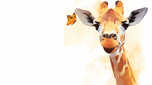 Girafa no fundo branco - Ilustração