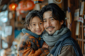 mom, dad, and son of Japanese family. joyful and happy human feeling in worm Japanese environment.
Japan Asian happy family, Person photo, a reality photography.