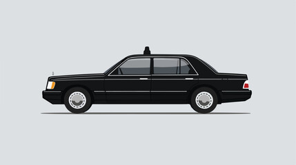 Executive class taxi in black color vector flat icon Illustration