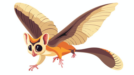 Exotic flying animal. Cartoon fluffy characters of zoo