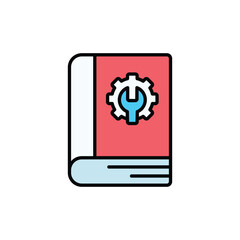 Handbook icon design with white background stock illustration