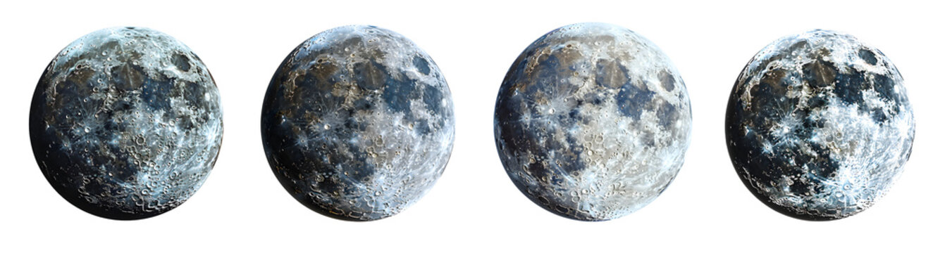 moon isolated on a transparent PNG background, white background , Generative Ai
