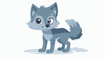 Flat illustration of a stylized gray wolf. Cartoon