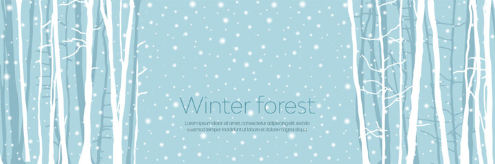 Winter vector background for the Christmas and New Year season. Background design for invitation, cards, social media posts, advertising, cover, sale banner and invitation.