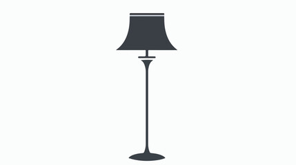 Floor lamp icon flat. Simple vector grey pictogram