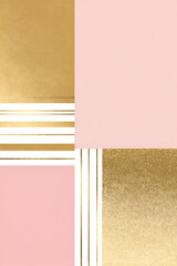 background with place stripe pink and gold minimal illustration