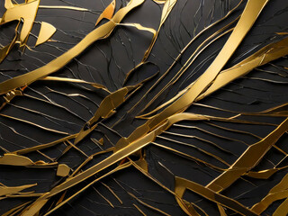 abstract background with gold and silver stripes on a white marble surface