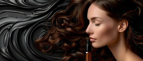 Revitalized Locks: Boost Hair Health with Nourishing Essence. Concept Hair Care, Nourishing Treatments, Healthy Hair, Revitalized Locks, Strengthening Products - obrazy, fototapety, plakaty
