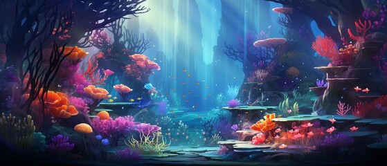 An underwater realm where jellyfish are made of wobbling jelly and coral reefs of colorful candy
