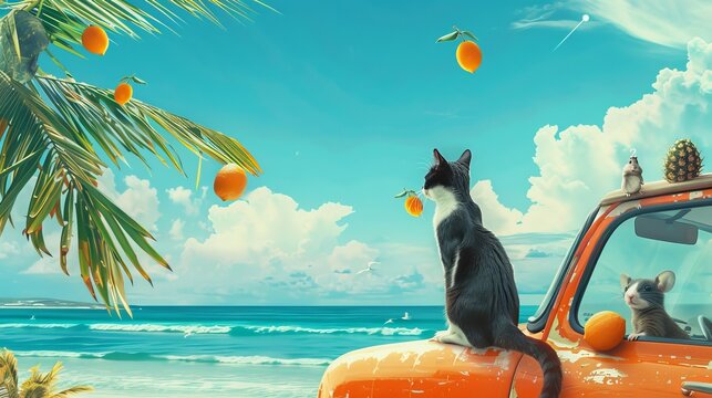 when the air was filled with the aroma of strawberries and dreams became reality cat closed his eyes and imagined himself on the beach with penguins playing volleyball with pineapples.