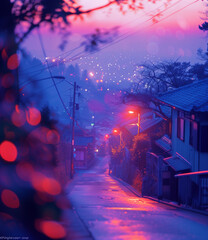 Luminous Sunset Edogawa Ranpo's Japanese Town