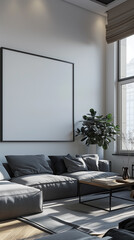 Modern Apartment Interior with Large White Canvas