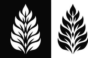 black and white minimalistic pine tree logo design for nature parks zoos or business corporations - obrazy, fototapety, plakaty