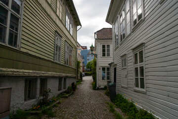 Bergen, Norway - June 6, 2010: Historical center in summertime,
