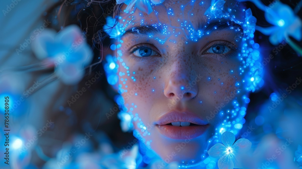 Aufkleber The artificial intelligence learns the world. A robot robot takes in a humanoid head. Humanoid robot takes on an arm. An anthropomorphic robot, cyborg woman.
