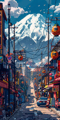 Neo Tokyo Street View Pixel Art