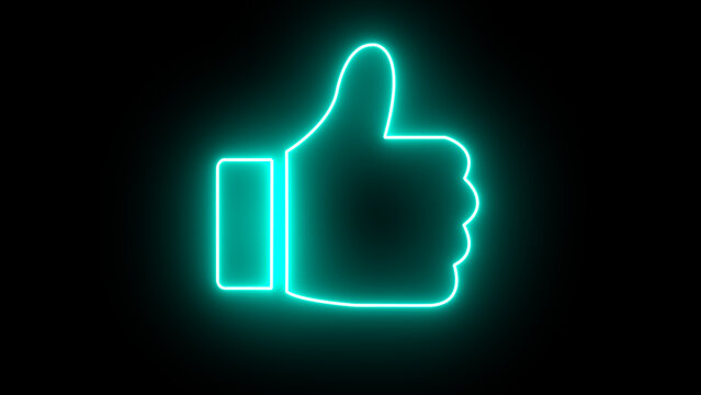recommend clip art: Glowing neon line Hand like icon