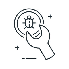 Bug Fixing Software Debugging Vector Icon Design