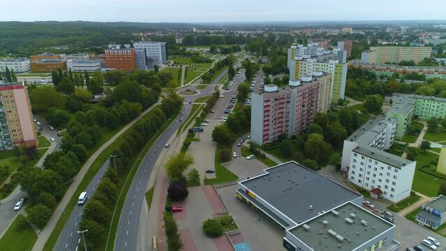 Beautiful House Estate Of Koszalin Krajobraz Osiedle Bloki Aerial View Poland