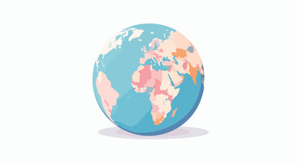 Globe in gentle pastel colors.Isolated on a white backgroud