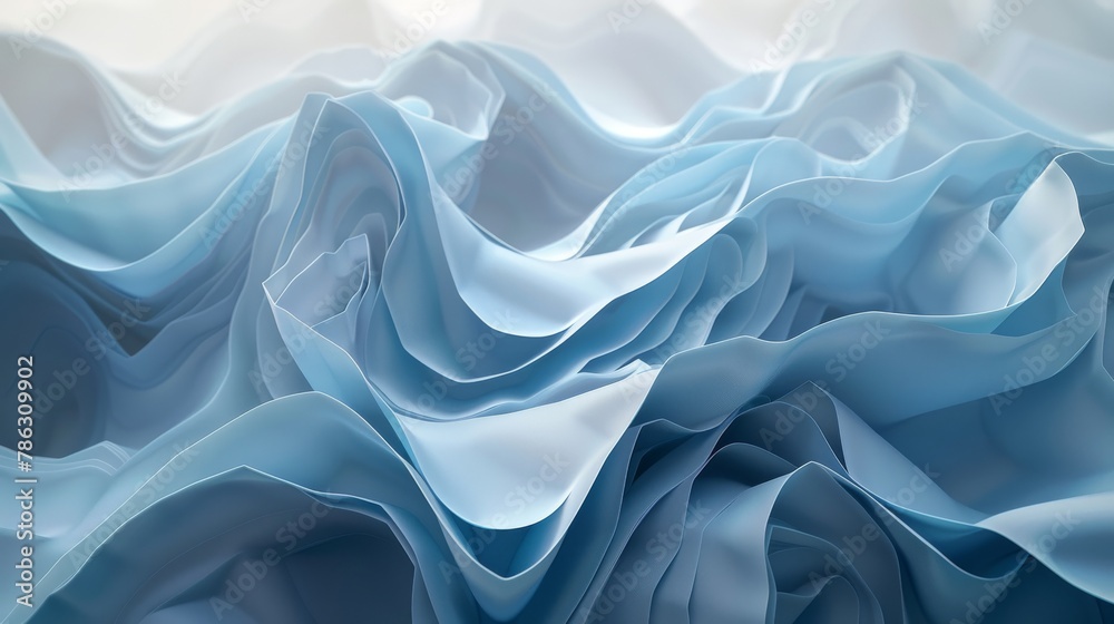 Fototapete the composition is composed in 3d with layered abstract blue backgrounds, isolated on grey backgroun