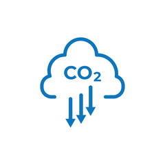 CO2 reduction line icon. Clipart image isolated on white background. eps10