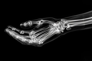 Hand x ray view on a black background