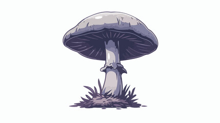Grey fantasy mushroom vector art featuring a tall
