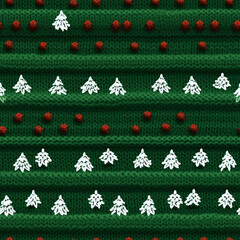 realistic texture, knitted sweater in Christmas tree style. style as photo s сreated with Generative Ai