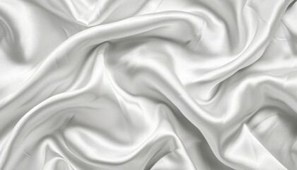 Naklejka premium Elegant ivory silk satin drapery background with luxurious wavy folds abstract monochrome luxury