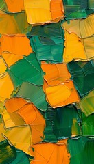 Fototapeta premium Vibrant abstract autumn leaves art painting texture with oil brushstroke on canvas
