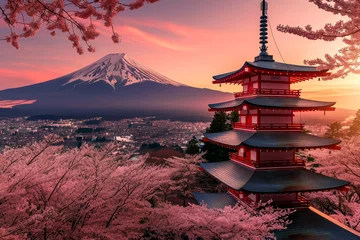 Deurstickers landscape in japan on backgrund © Tidarat