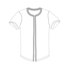 Boys RN HS T-Shirt with Coat Style Technical Flat Sketches, Front & Back, Silhouette, Mockup, Outline, Drawing Template,