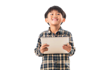 Young East Asian Boy with Tablet