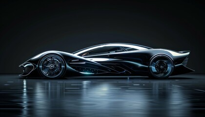 Bold elegance wallpaper: space car against dark backdrop. Technology meets sophistication.