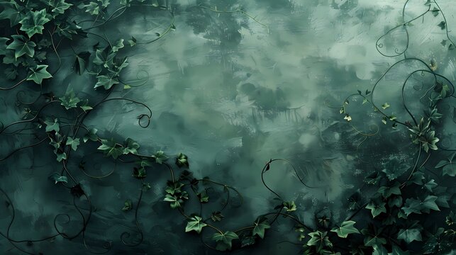 Vine plant wall poster background